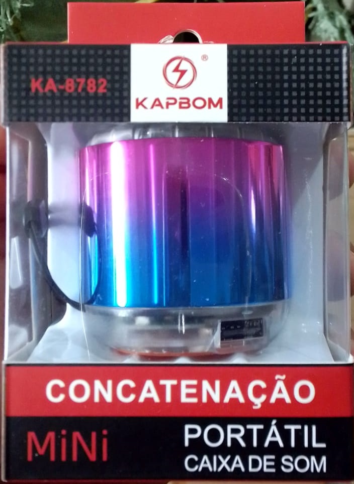  - Caixa de Som pequena - unidade    Cod. MINI CAIXA DE SOM BLUETOOTH KA-8782